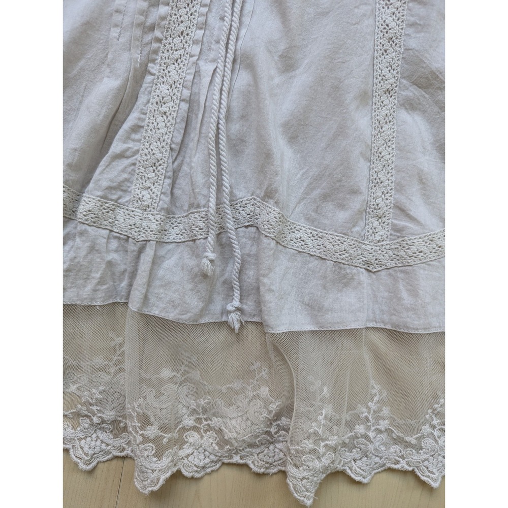 Sundance Lace Embroidered Peasant Princess Boho‎ Flute Sleeve Babydoll Tunic L - Picture 9 of 16